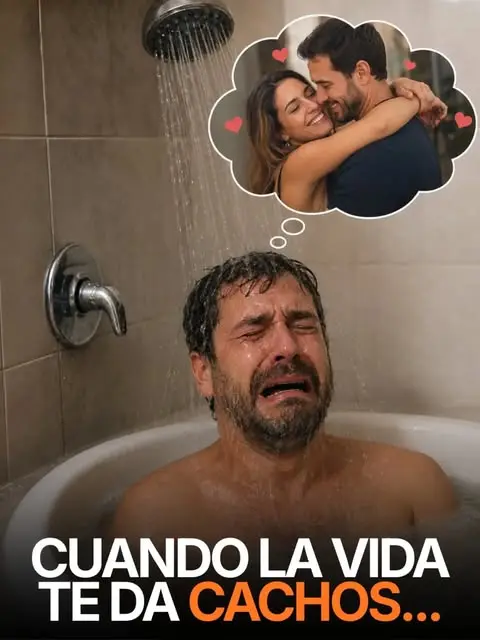 Meme de un hombre llorando en la ducha, 'cuando la vida te da cachos'